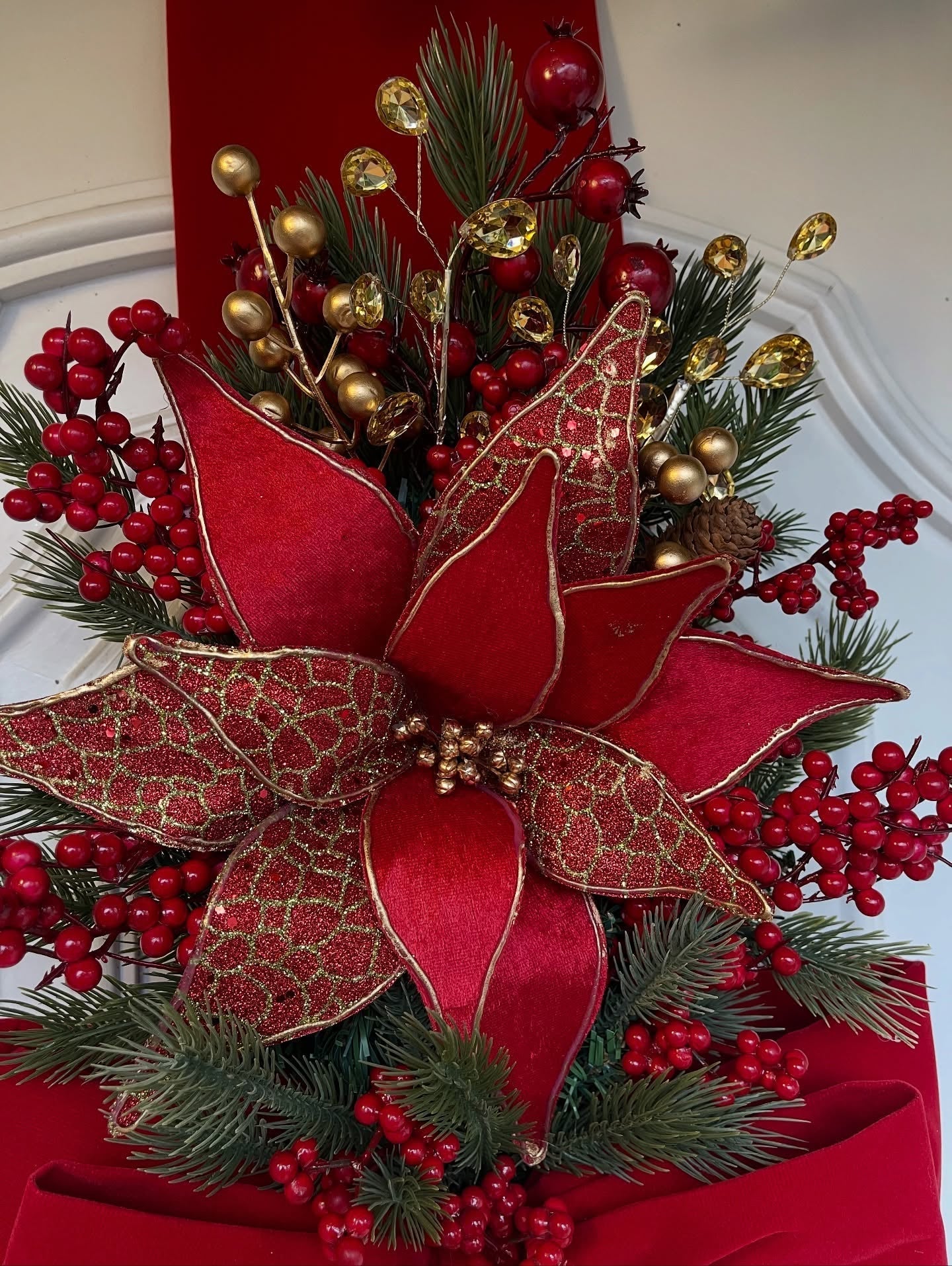 Escapulario navideño de terciopelo 2,10x40cm | Belvaron