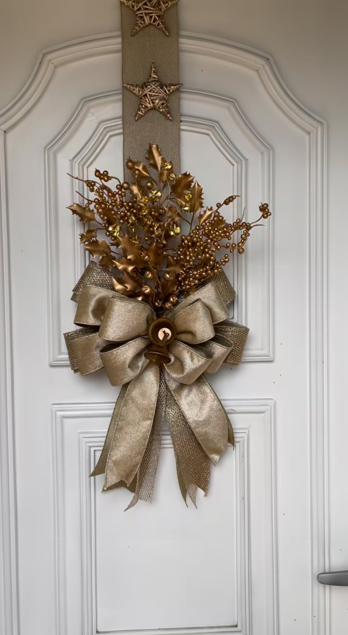 Escapulario navideño dorado champagne | Belvaron