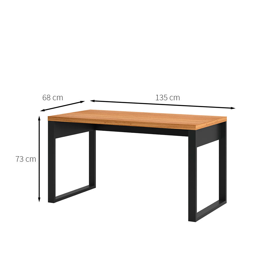 Escritorio negro de 135 cm