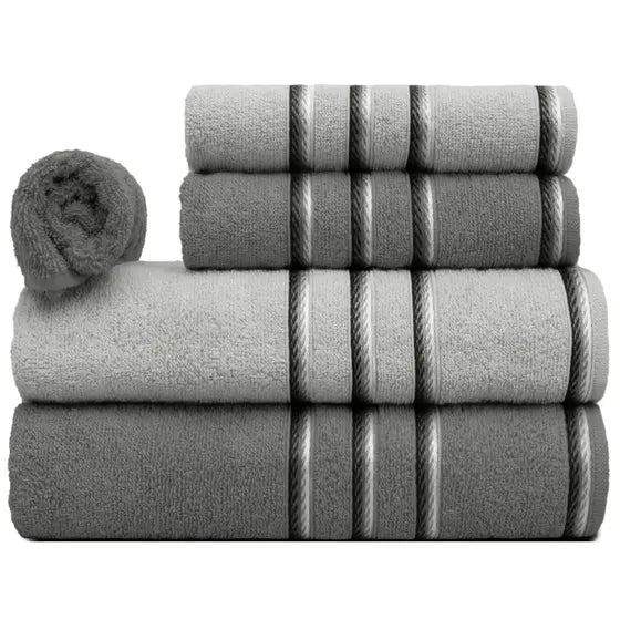 Juego de toallas 5 piezas gigante baño rostro piso 100% algodón