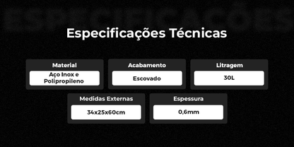 Bote de basura de pedal 30L en acero inoxidable cepillado