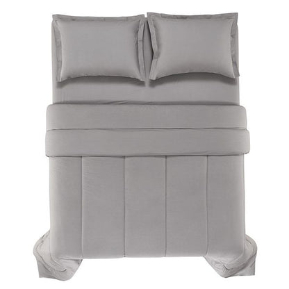 Edredón Queen 200 hilos 100% algodón color titanio