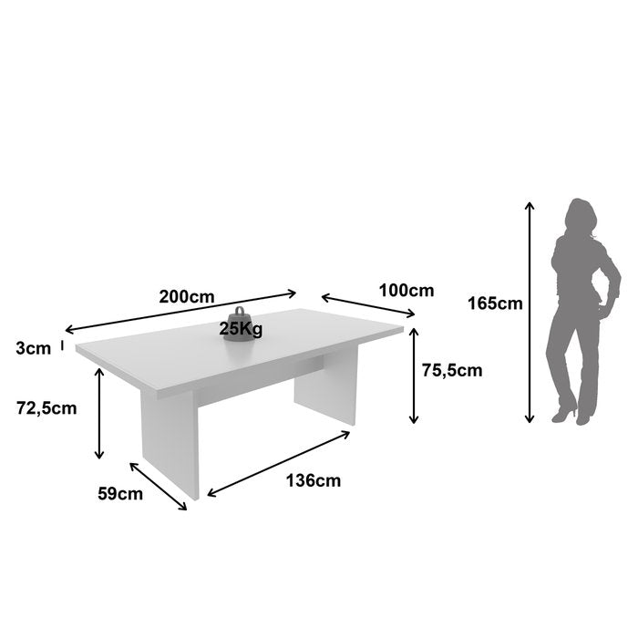 Mesa de reuniones para oficina blanca