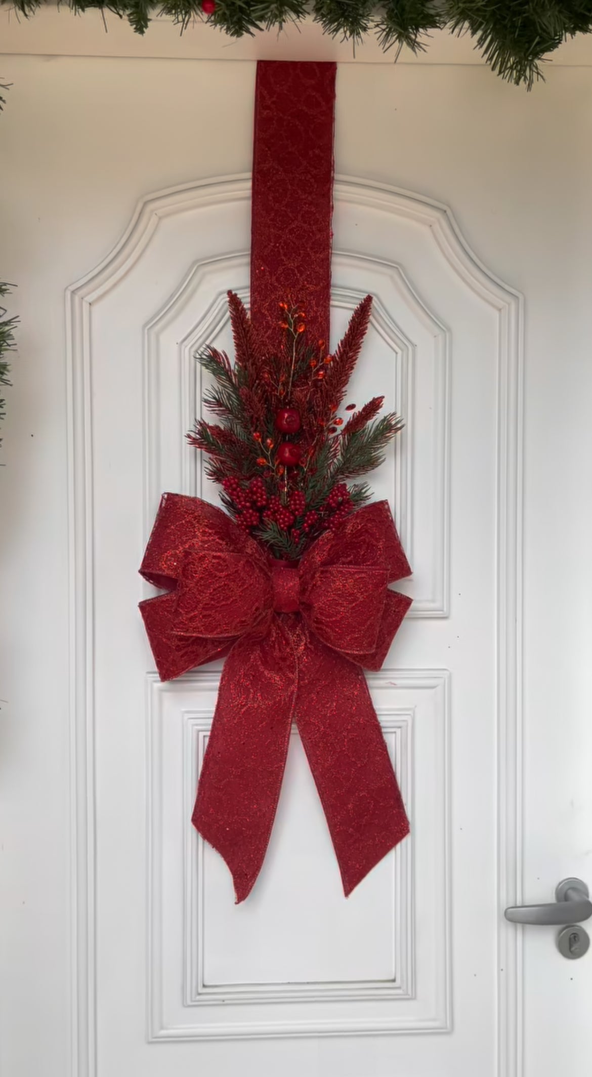 Escapulario navideño rojo burdeos elegante | Belvaron