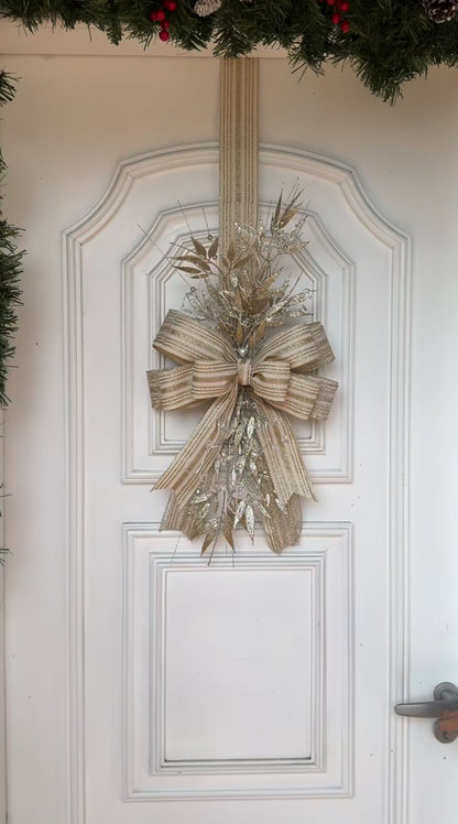 Escapulario navideño champagne plateado | Belvaron