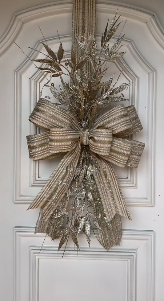 Escapulario navideño champagne plateado | Belvaron