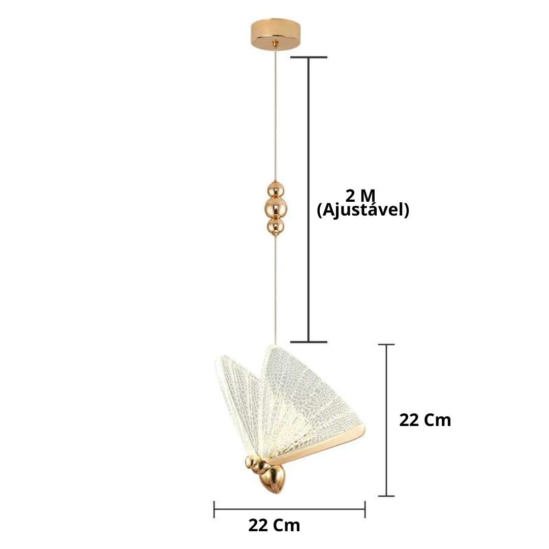 Lámpara colgante LED mariposa - estilo nórdico para dormitorio