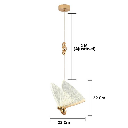 Lámpara colgante LED mariposa - estilo nórdico para dormitorio