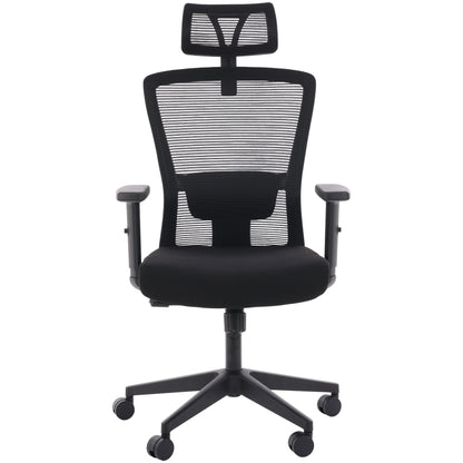 Silla ergonómica de oficina Plus con malla negra