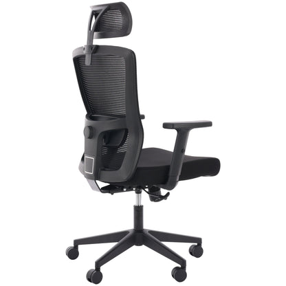 Silla ergonómica de oficina Plus con malla negra