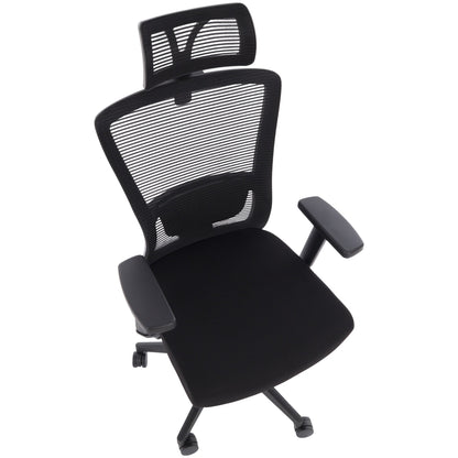 Silla ergonómica de oficina Plus con malla negra