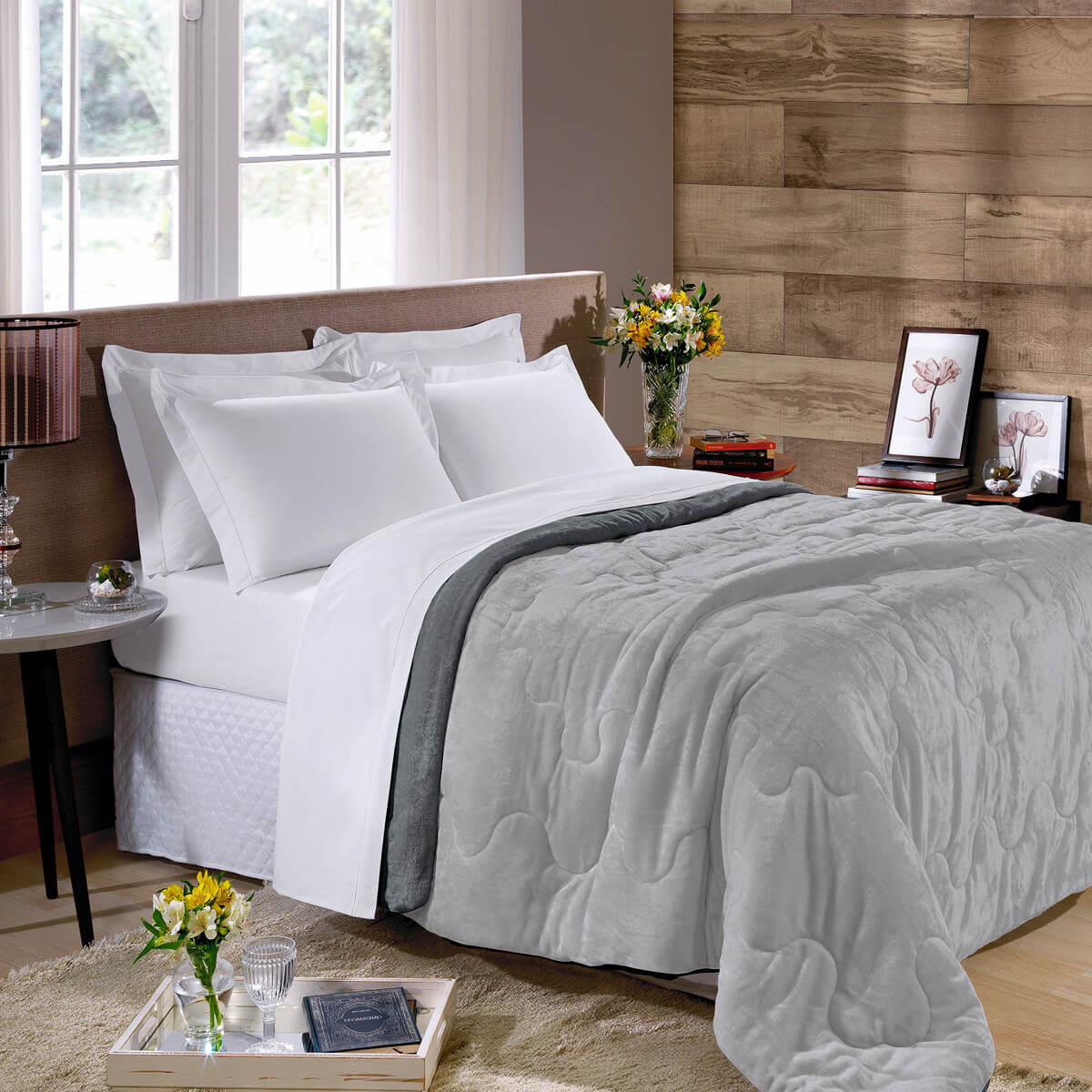 Edredón de microfibra doble faz Flannel Plush Buettner